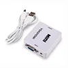 White male to female Full HD mini vga 2 hdmi video converter adapter with usb power cable