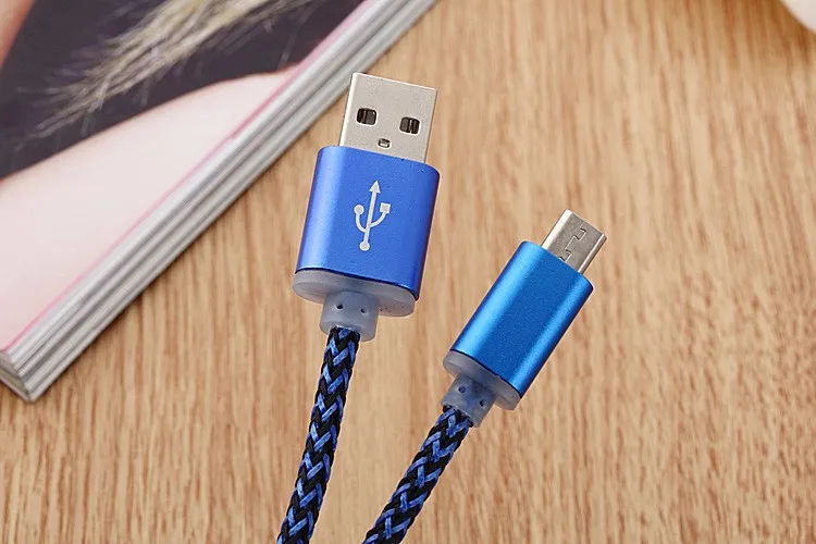 Aluminum Braided Wire Micro USB Cable Micro B Sync and Charging Cables for Samsung Nexus LG Motorola Android Smartphones - ANKUX.COM