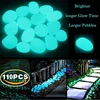 110pcs Brighter Large Glow in the Dark Garden Pebbles Stone for Walkway Yard and Decor DIY Decorative Gravel Blue Stones