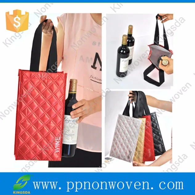 custom and promotional non woven wine bottle bags, multiple non