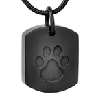 IJD8003 Black Dog Tags Paw Engraved Pet Cremation Urn Ashes Holder Memorial