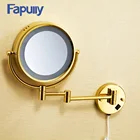 Fapully Luxury Decorative Wall Mirror Round Makeup Mirror Gold Led Mirror