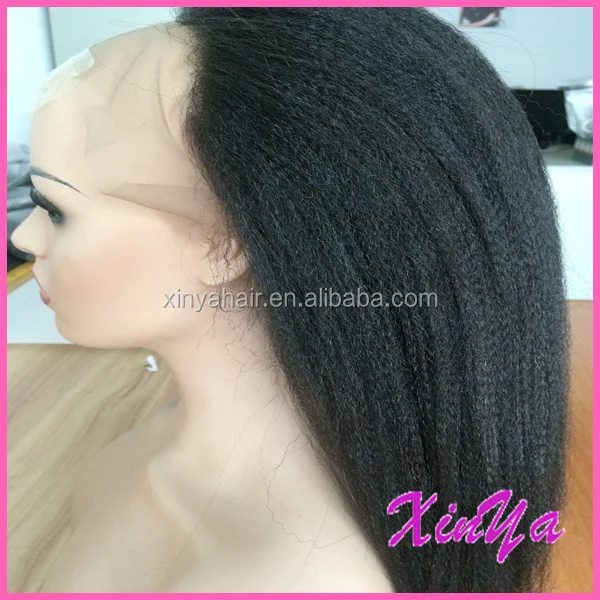 30" virgin brazilian coarse yaki full lace human hair wig