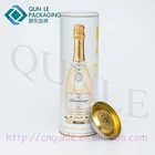 Cylinder Food Grade Paper Packaging Tube for Wine Glass Cardboard wine bottle box
