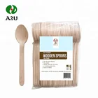 Set Disposable Wooden Cutlery Set 100% Natural Birch Biodegradable Disposable Wooden Cutlery Set