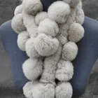 Hot sell real rex rabbit fur ball scarf with cheap price