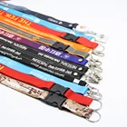Cheap Sublimation neck strap printed lanyard with logo custom satin ribbon lanyard