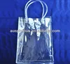 Snap closure clear plastic tote bags shopping carry bag