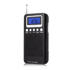 Pocket handheld Radio AM FM Digital with Clear Speaker, LCD Screen, Alarm Clock, Earphone and Stereo Mode