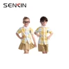 Custom Embroidery Children Yellow Plaid Shirt School Uniform American Public School Uniforms