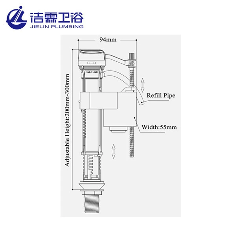 American style quiet 2 Inch flush mechanism toilet single flush accessories