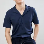 mens casual shirts button down big revere collar shirt