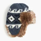 BOY'S 50/40/10 wool/acrylic/ alpaca KNITTED INTARSIA TRAPPER WINTER HAT