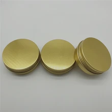 60 ml 2oz gold Aluminum Tin Jars 1 Oz Gram Jar Cosmetic Sample Metal Tins Empty Container Round Pot Screw Cap Lid