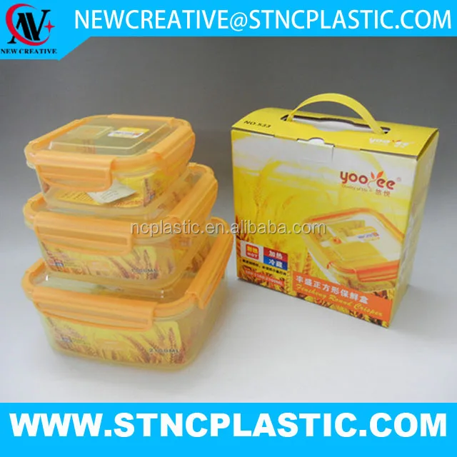 3pcs set plastic food box promotional gift