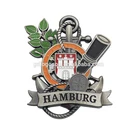 Metal Craft Hamburg Souvenir Giveaway Die Casting Magnett for Refrigerator Antique Silver Anchor Fridge Magnet