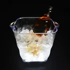 High quality 5L clear plastic led rechargeable ice bucket party cooler for beer champagne wine