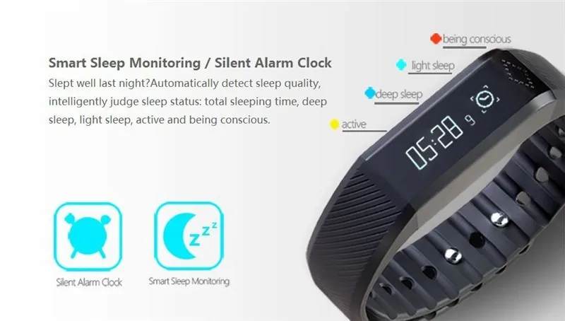 IP65 0.88" Bluetooth V4.0 Smart Watch Wristband Bracelet Sport Sleep Monitor for iphone phone android phone