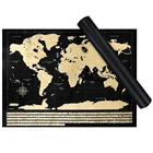Large Travel scratch off world map printing with US States and Canada State