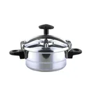 straight edge aluminum mini pressure cooker with 2 handles
