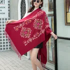 Women'S Factory Wholesale Embroidered Scarf Autumn And Winter New Ladies Scarf Elegant Ladies Cashmere Thickening Shawl