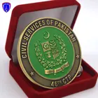 Custom Enamel Copper Plating 3D Souvenir Coins Pakistan Civil Services Challenge Coin with Logo