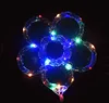 Hot Sale 18 Inches Colorful LED Light Flower Shape Clear Bobo Balloons Bubble Balloon With Stick For Christmas