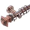 28Mm Window Antique Brass Twisted Metal Curtain Rod Wholesale Long Metal Curtain Rod