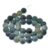 Gorgeous Matte Frosted 8mm Moss Agate Loose Gemstone Round Beads For Jewelry Making Necklace Bracelet