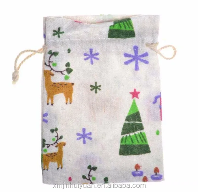 design printed sachet scented drawstring cotton gift pouch bag