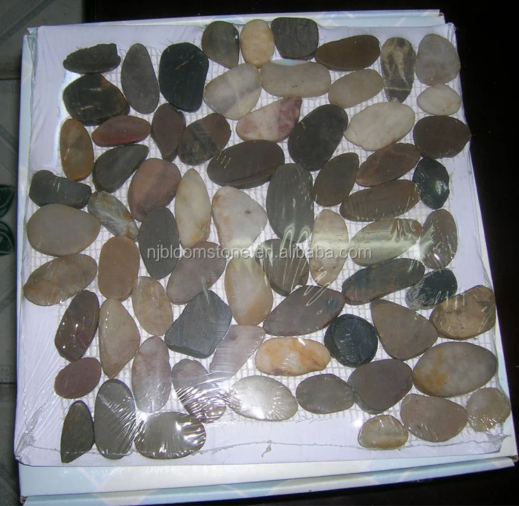 sliced mixed pebble tile