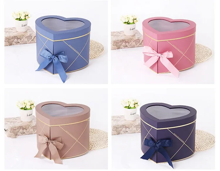 Customized Heart Shape Rose Flower Paper Box for Packaging 4.jpg