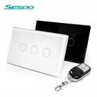 SESOO US /AU standard wireless long range remote control sensor light switch 240 V 3 gang 1 way