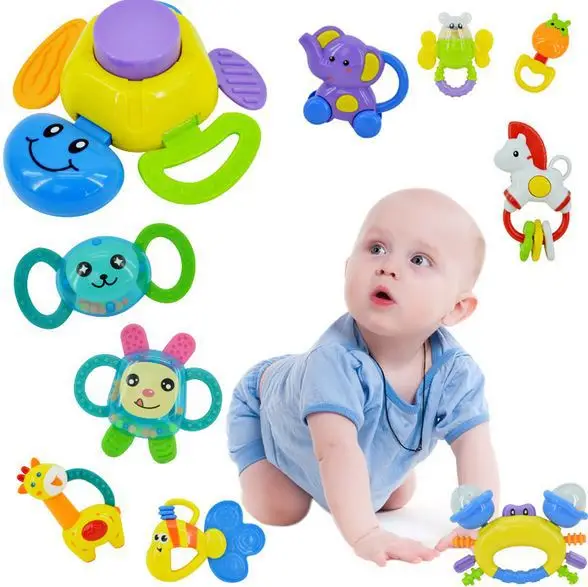 baby toys Novelty Loud Jingle Ball Baby Rattles Plastic Hand Shake Educational Toys Training Grasping Ability baby toys