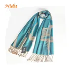 Lily design scarf women polyester long scarf soft material with tassels size 70*180cm