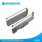 D type tandem box soft closing system gray kitchen drawer