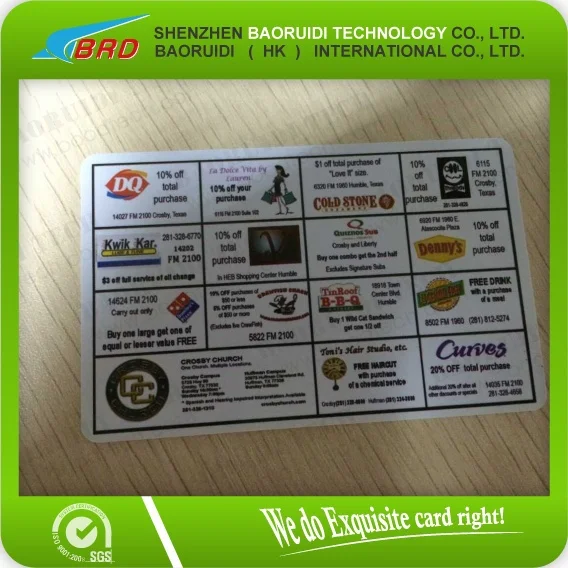printing smart rfid plastic discount card with chip classic(r)