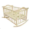High quality pine wood wooden baby cot cradle bed baby