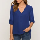 2019 Women's Casual Tops V- Neck Plus Size Long Sleeve Blouse Women