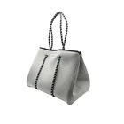 Wholesale Fashionable Neoprene Perforated Customized Silvery Beach Hand Bag For Women