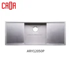 Chinese oem factory handmade stainless steel double drainer single bowl sink
