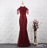2019 New High Quality Halter Neck Gold/Burgundy Color Sequins Crystal Lady Evening Dresses Wholesale Elegant China Evening Gowns