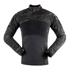 Men's Slim Fit Combat Rapid Assault Shirt Tactical Airsoft Camouflage Long Sleeve Shirts