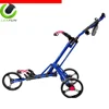 Light-weight Aluminum Material Frame 3 Wheels Foldable Golf Trolley, Quick Easily Fold Wheel Golf Push Pull Cart