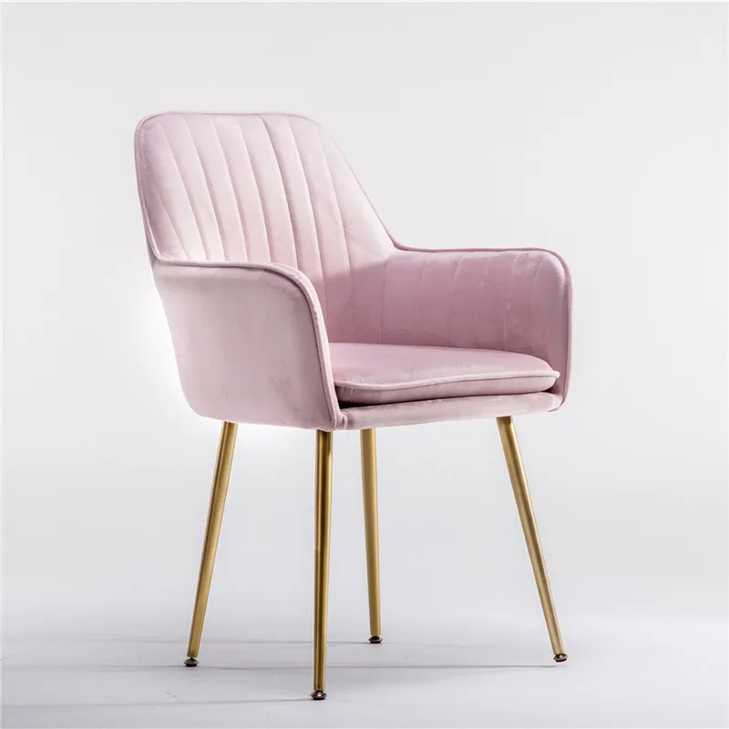 Gold Metal Legs Velvet Side Chair Fabric Leisure Armchair Lounge