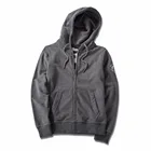 Cotton Polyester French Terry Kangaroo Pocket Zipper Hooded Sweatshirt Autumn Custom Plain Grey Mens Zip Up Hoodie