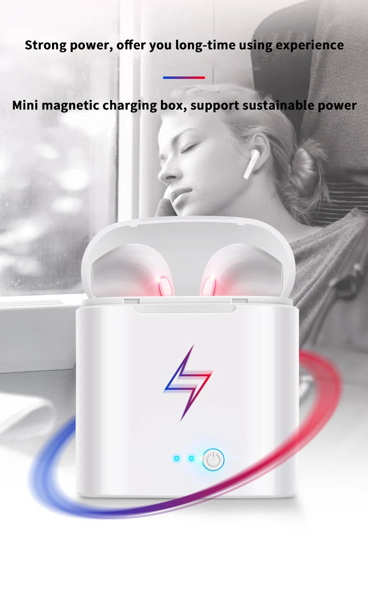 2019 hot selling Mini Wireless Music Stereo Sound Bass Handfree Blue tooth Earbud TWS i7s Headphone Earphone - ANKUX.COM