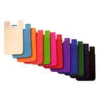 Custom Logo Printed Adhesive Silicone Mobile Phone Wallet Case Silicon Phone Wallet Cell Phone Card Holder