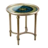 American Artistic Style Solid Wood Hand Painted Glass Top Antique Small Coffee Table For Living Room BF05-FH0001