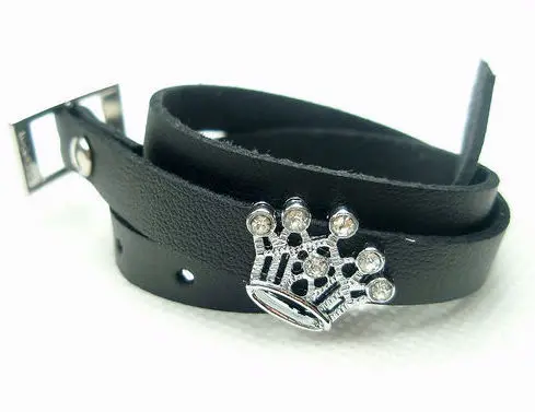 Min.order is $15(mix order),2013 new Crown wrap leather girl's bracelets,women's bangles,fashion jewelry,32-39 Free shipping